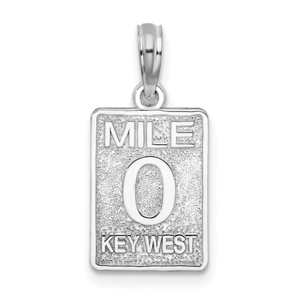 925 Silver Small Small Travel Charm Pendant, Key West Mile Marker 0 landmark